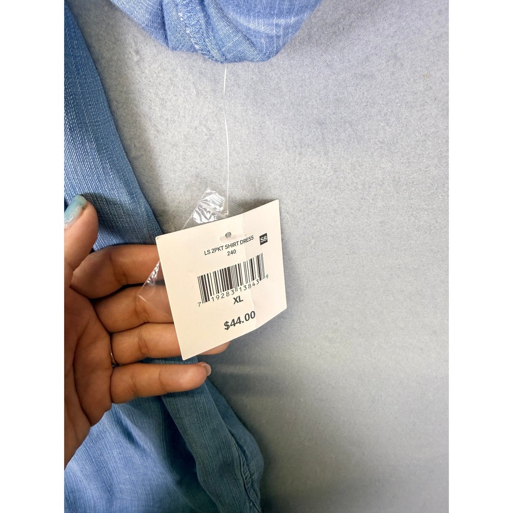 Falls Creek Iightweight Chambray Denim Shirt Dress NWT Coastal Western Normcore - Picture 9 of 10